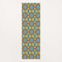 Blue and yellow fractal geometric pattern