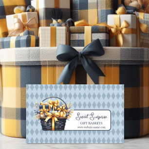 Blue and Yellow Gift Basket Business Card