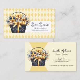 Blue and Yellow Gift Basket Business Card