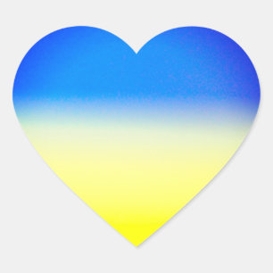 Blue and Yellow Gradient Peace Ukraine Inspiration Heart Sticker
