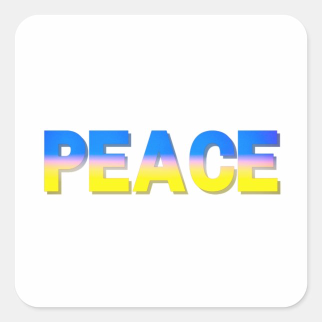 Blue and Yellow Gradient Peace Ukraine Inspiration Square Sticker (Front)