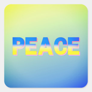 Blue and Yellow Gradient Peace Ukraine Inspiration Square Sticker