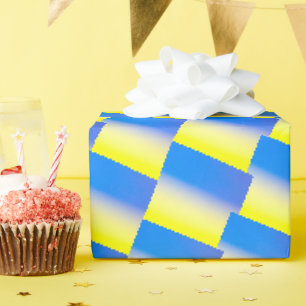 Blue and Yellow Gradient Ukraine Inspired Anti War Wrapping Paper