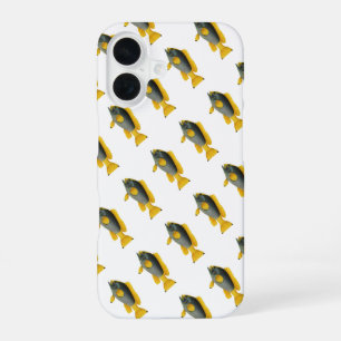 Blue and Yellow Grouper Fish, Vintage Marine Life iPhone 16 Case