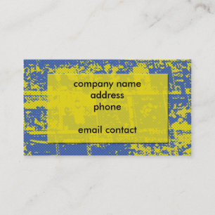 blue and yellow grunge abstract business card