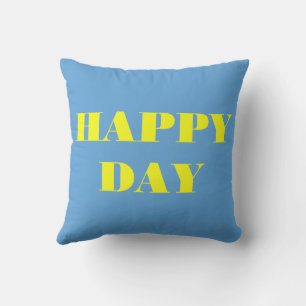 Blue And Yellow Happy Day Cushion