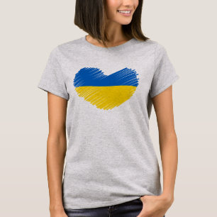 Blue and yellow heart, Ukrainians flag colours T-Shirt