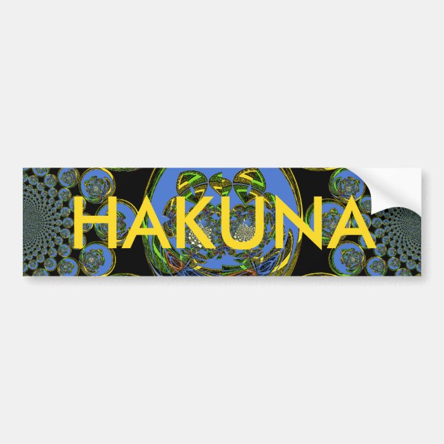 Blue and Yellow Kaleidoscope Art Print Bumper Sticker (Front)