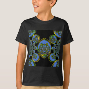 Blue and Yellow Kaleidoscope Art Print T-Shirt
