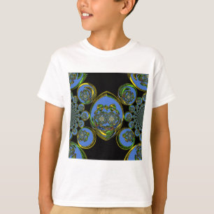 Blue and Yellow Kaleidoscope Art Print T-Shirt