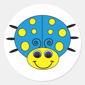 Blue and Yellow Ladybug Sticker
