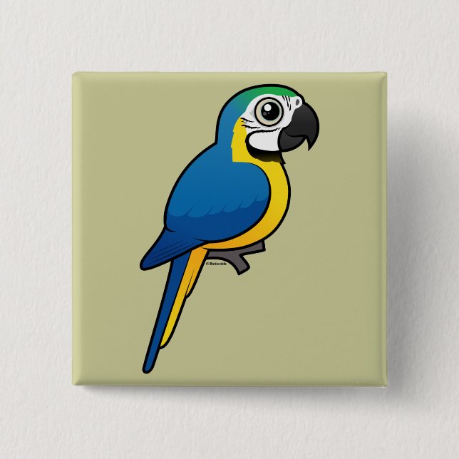 Blue-and-yellow Macaw 15 Cm Square Badge (Front)