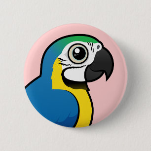 Blue-and-yellow Macaw 6 Cm Round Badge