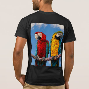 Blue and yellow macaw and a Scarlet macaw T-Shirt