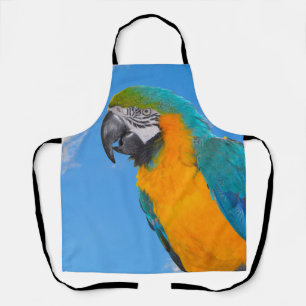 Blue and yellow macaw apron