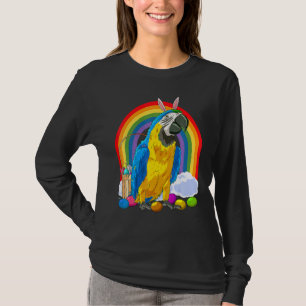 Blue And Yellow Macaw Easter Eggs Bunny Parrot T-Shirt