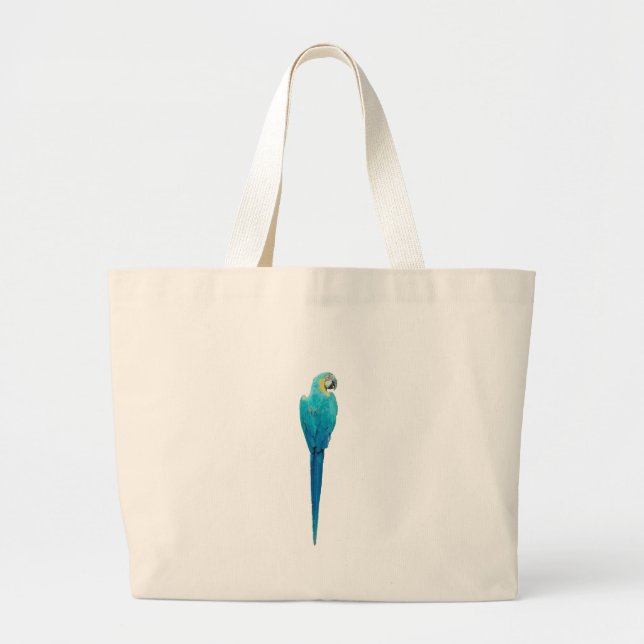 Blue and Yellow Macaw from Junglewalk.com Large Tote Bag (Front)