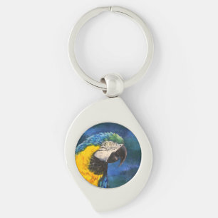Blue and yellow macaw Parrot Key Ring