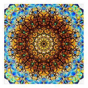 Blue and Yellow Mandala Art
