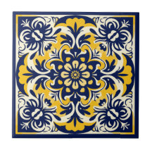 Blue and yellow Mexican Tile - # 2