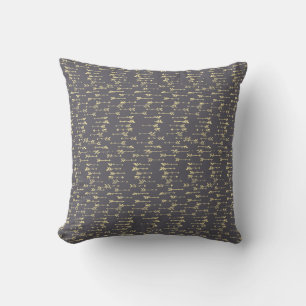 blue and yellow minimalist boho arrow pattern cushion