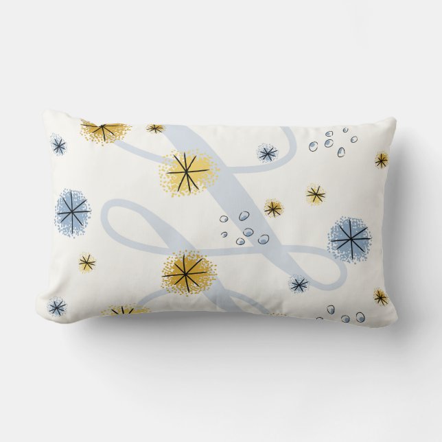 Blue and Yellow Modern Decor Pillow (Front)