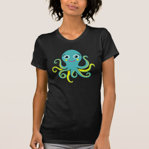 Blue and Yellow Octopus T-Shirt