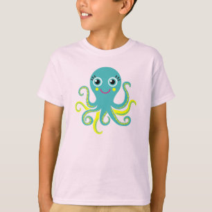 Blue and Yellow Octopus T-Shirt