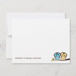 Blue and Yellow Owls Wedding