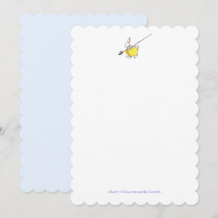 Blue and Yellow Painter Rabbit Card