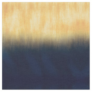 Blue and Yellow Painting Brush Strokes Modern Art Fabric