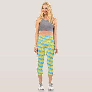 blue and yellow palettes capri leggings