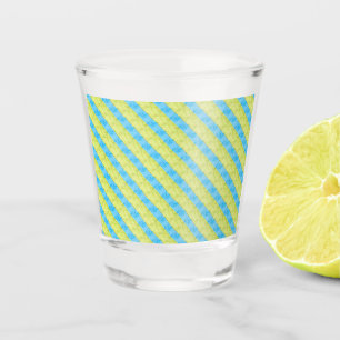 blue and yellow palettes shot glass
