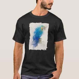 Blue and Yellow Parrot Macaw No 3 Animal Portrait T-Shirt