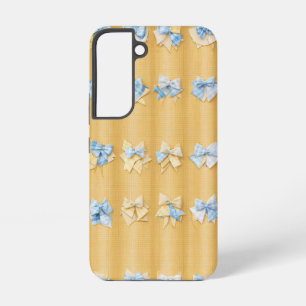 Blue and Yellow Patchwork Ribbon Pattern Samsung Galaxy Case