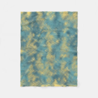 blue and yellow pattern fleece blanket