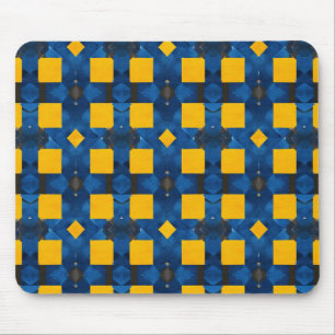 Blue and yellow pattern mouse mat