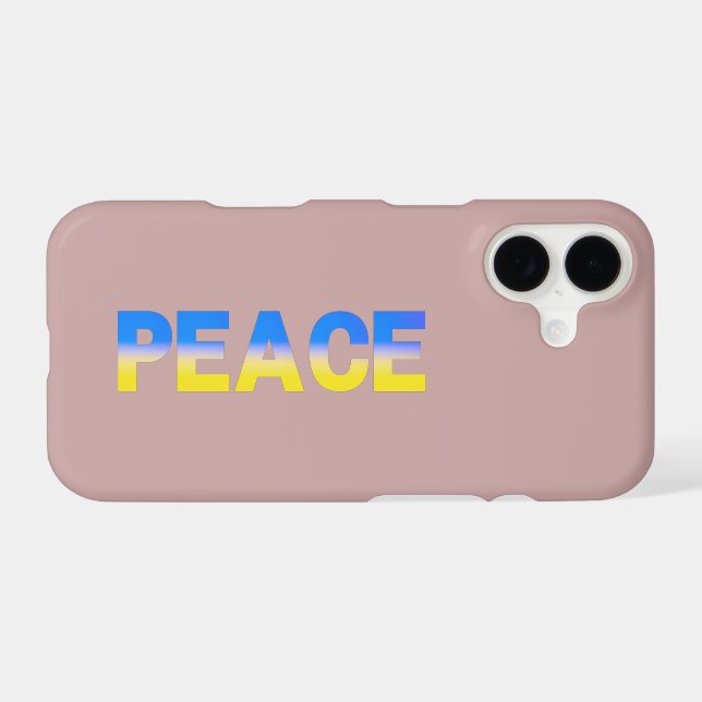 Blue and yellow PEACE Ukraine Inspiration iPhone Case (Back Horizontal)