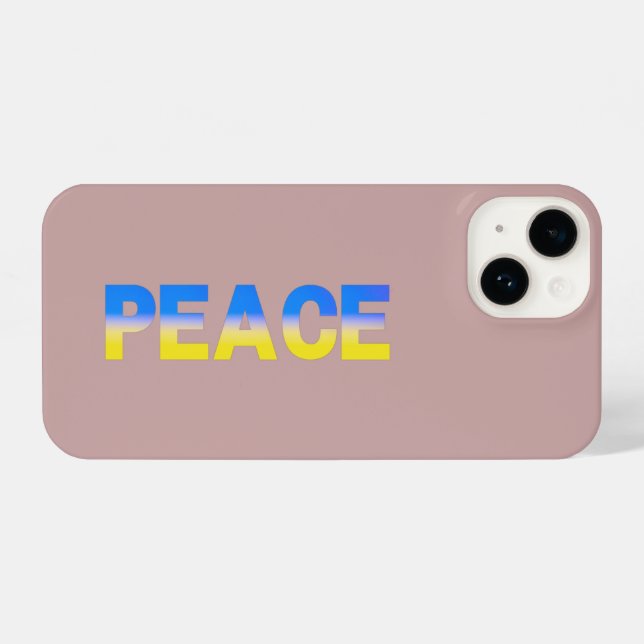Blue and yellow PEACE Ukraine Inspiration iPhone Case (Back Horizontal)
