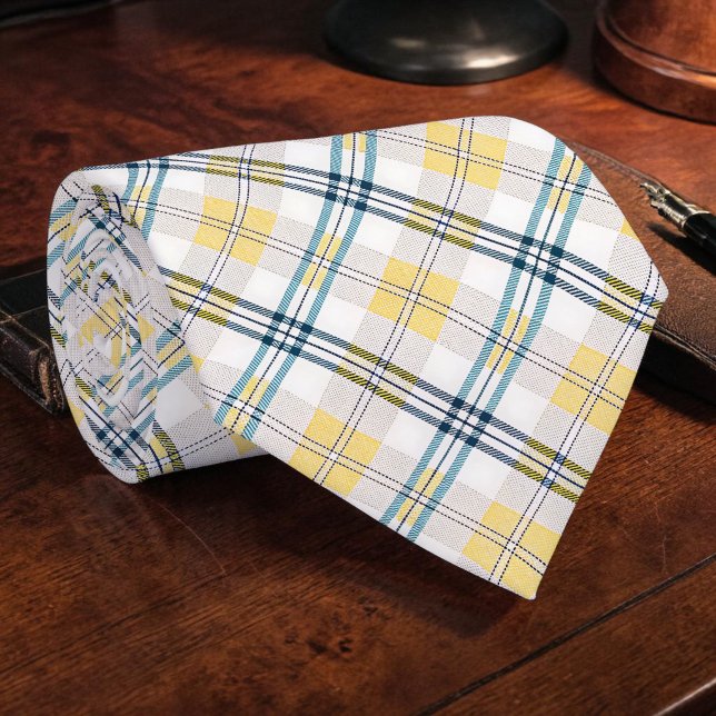 Blue and Yellow Plaid Necktie Tie (Creator Uploaded)