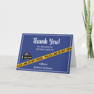 Blue and Yellow Police Retirement Thank You Card