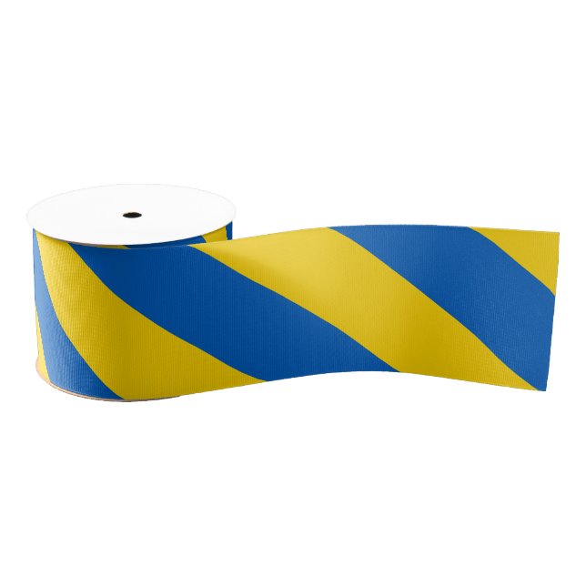 Blue and yellow Ribbon / colour stripes Grosgrain Ribbon (Spool)