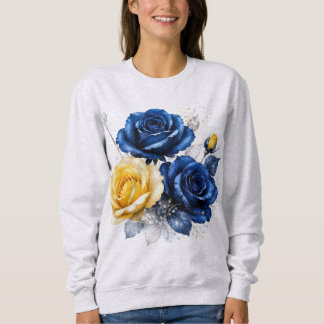 Blue and yellow roses Sweatshirt