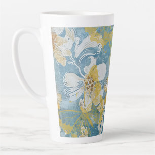 Blue and Yellow Shabby Cottage Butterfly Latte Mug