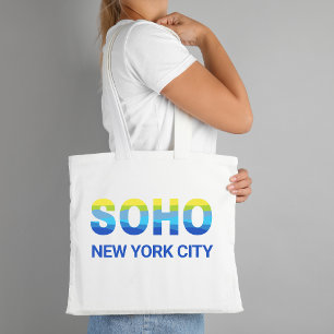 Blue and Yellow SOHO New York City Neighbourhoods Tote Bag