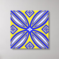 Blue And Yellow Spanish Tile Canvas Wall Art