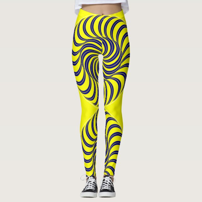 Blue and yellow spiral leggings (Front)