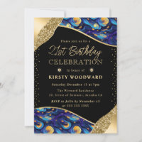 Blue and Yellow Starry Night 21st Birthday