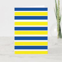 Blue and Yellow Striped Card! Blank Inside!