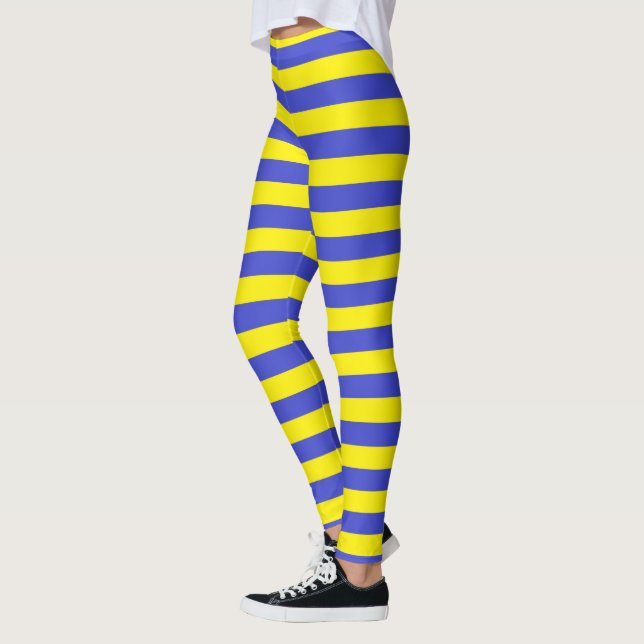 Blue and Yellow Stripes Leggings (Left)